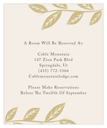 Personalize the Lovely Laurels Accommodation Cards online with our extensive collection of hand-picked fonts and our palette of over 160 custom colors.