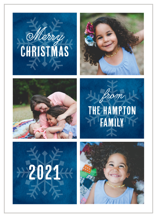 The more snow and photos the better! With the Snowflake Squares holiday card you get both!