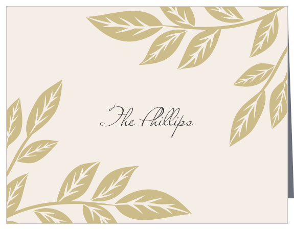 Graceful leaves give the Lovely Laurel Thank You Cards an ethereal appeal consistent with the Lovely Laurel Wedding Invitation Suite.