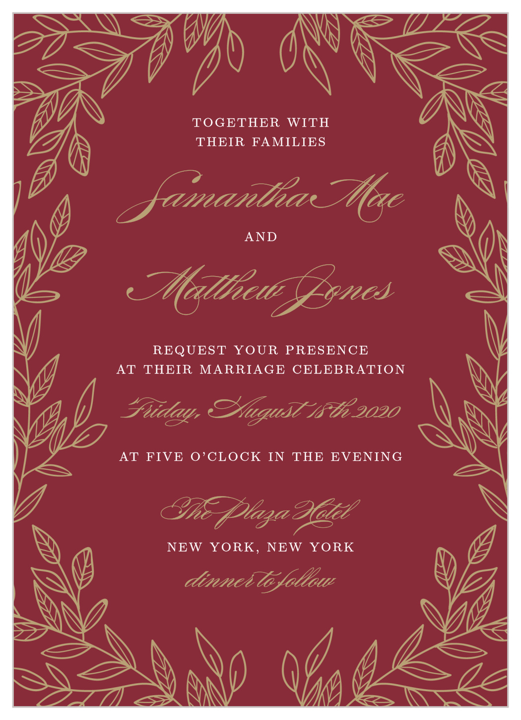 Romantic Vines Wedding Invitations