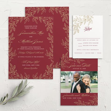 Romantic Vines Wedding Invitations