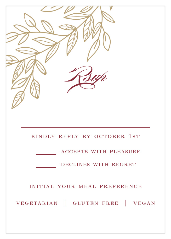 Romantic Vines Response Cards