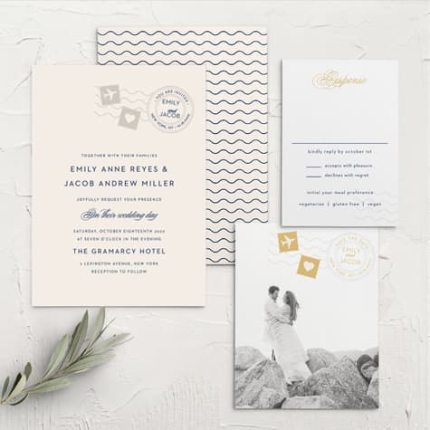 Posh Postmark Wedding Invitations