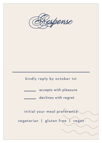 Collect RSVPs for your unforgettable jet-set wedding with the Posh Postmark Response Cards.