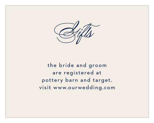Help guests find your wedding wish list with the Posh Postmark Registry Cards. 