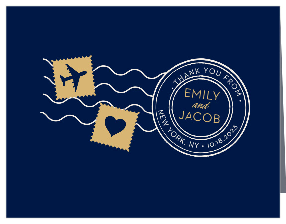 Posh Postmark Foil Wedding Thank You Cards