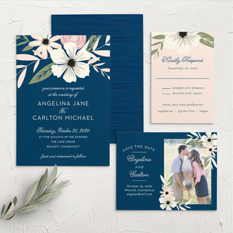 Rustic Blooms Wedding Invitations