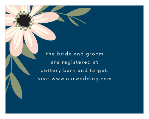 A delicate flower lines the top corner of the Rustic Blooms Registry Cards from the Love Vs Design Collection at Basic Invite.