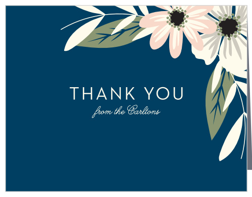 Delicate florals line the top right corner of the Rustic Blooms Thank You Cards.