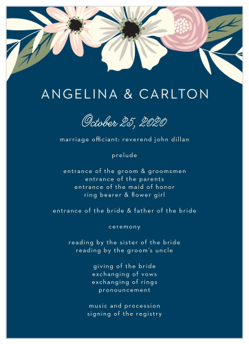 Organize your ceremony with the delicate beauty of the Rustic Blooms Wedding Programs.