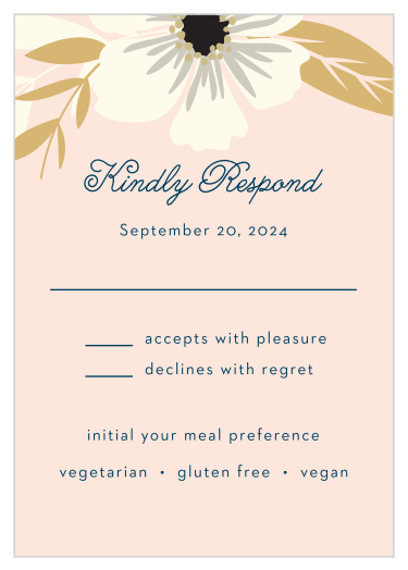 Collect a headcount for your event with the Rustic Blooms Foil Response Cards.