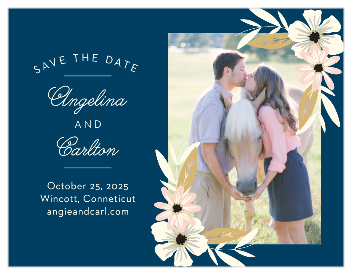 Rustic Blooms Foil Save the Date Magnets