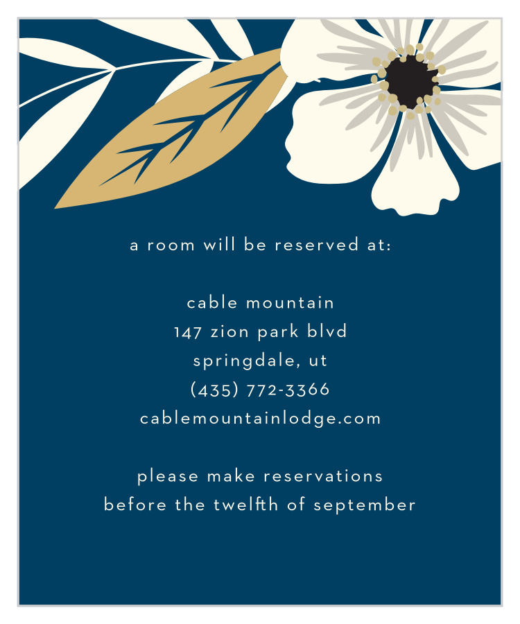 Rustic Blooms Foil Accommodation Cards