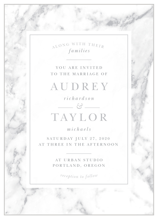 Design invites with the cultivated sophistication of the Cool Marble Wedding Invitations.