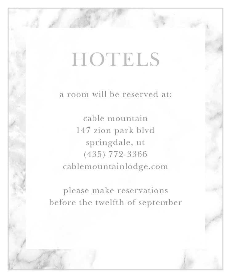 Cool Marble Accommodation Cards