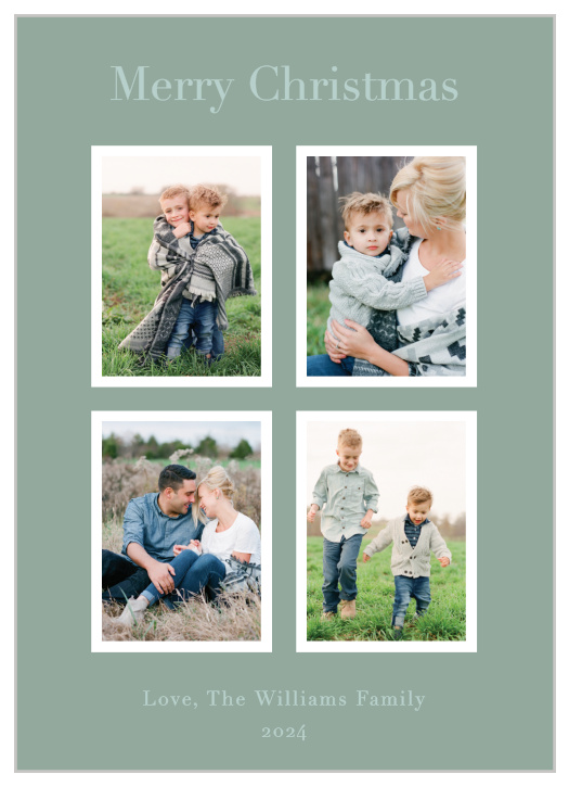 Get four snapshots of your year with the Framed Poster Christmas Cards!