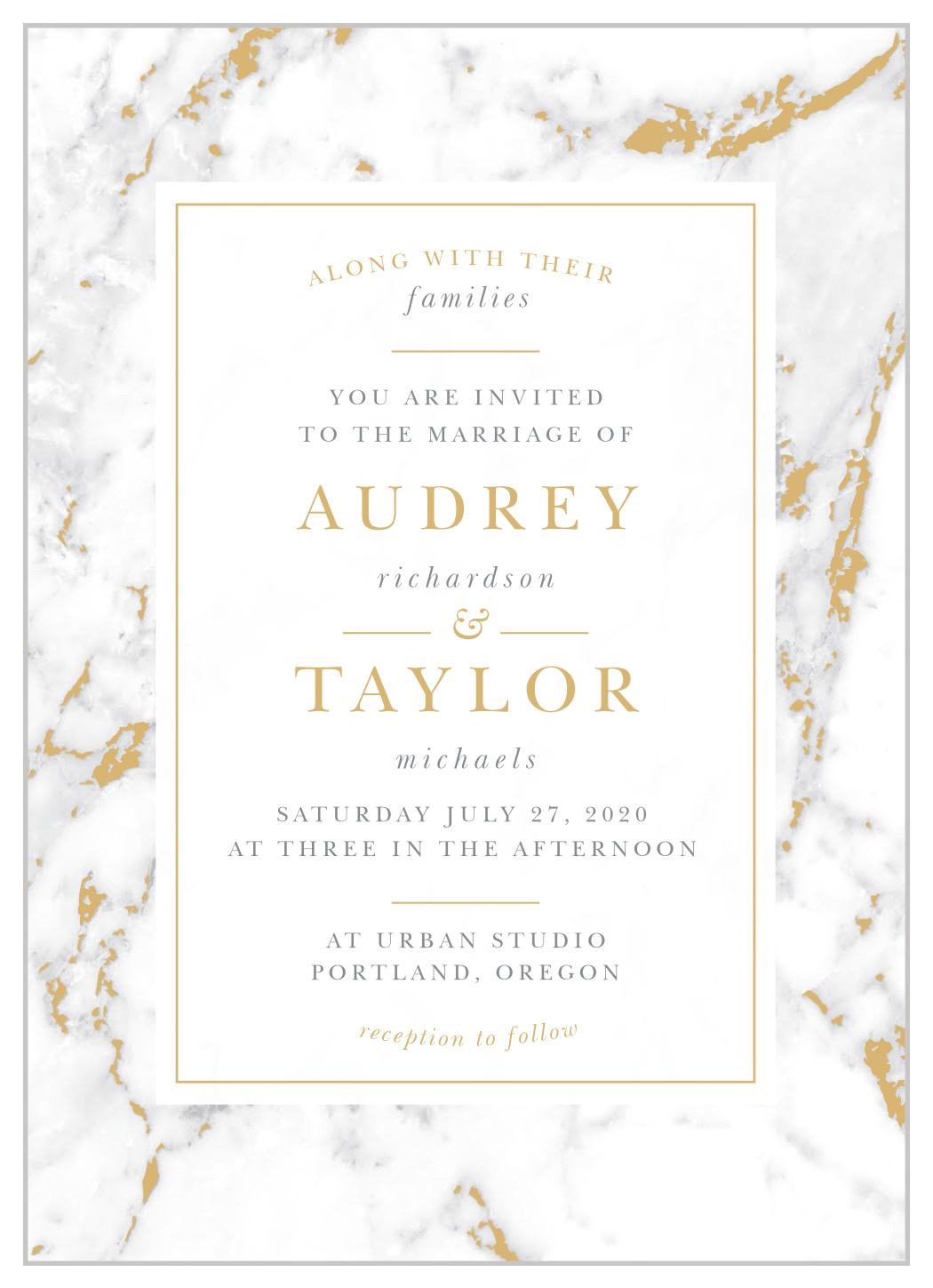 Cool Marble Foil Wedding Invitations
