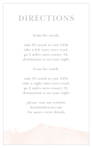 Give guests the custom driving directions they need to find your venue with the Dip Dye Direction Cards.