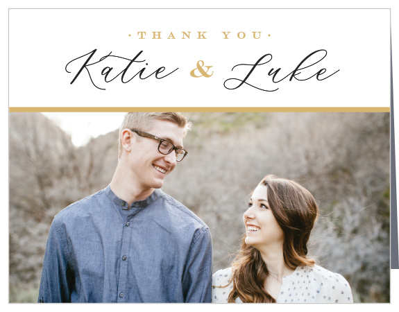 Let your loved ones know how much you appreciate them, by sending them our Photo Romance Wedding Thank You Cards!
