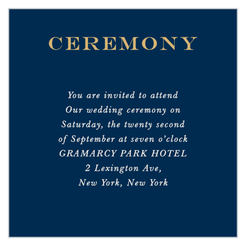 Give guests all the important wedding details with the Gorgeous Geode Foil Ceremony Cards.