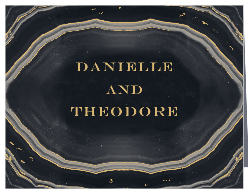 A pattern mimicking one of nature’s most luxurious marvels makes for a stunning background on the Gorgeous Geode Foil Thank You Cards.