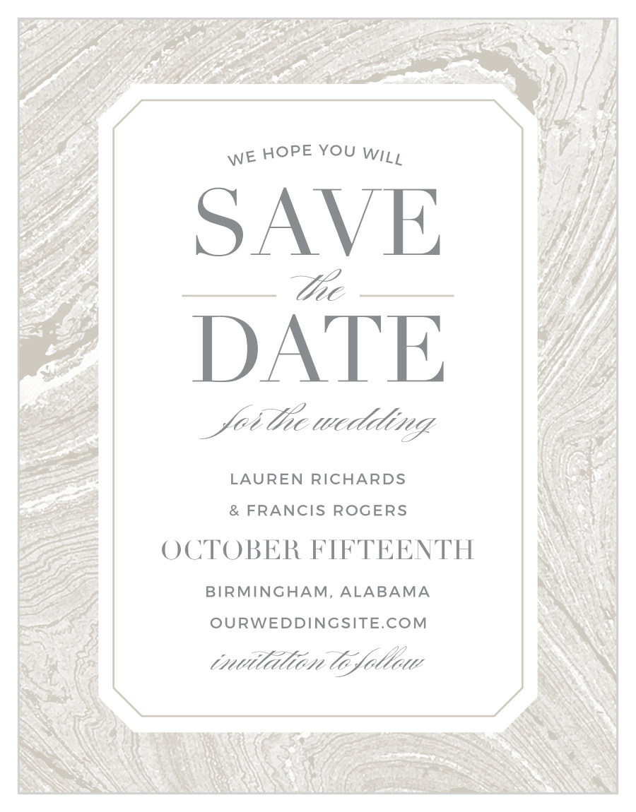 Marbled Paper Save the Date Cards