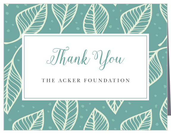 Share your thanks with the whimsical design of the Leafy Celebration Thank You Cards.