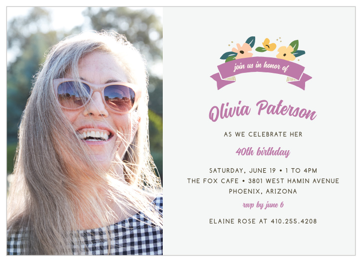 Create birthday invites perfect for any age with the Peachy Florals Milestone Birthday Party Invitations