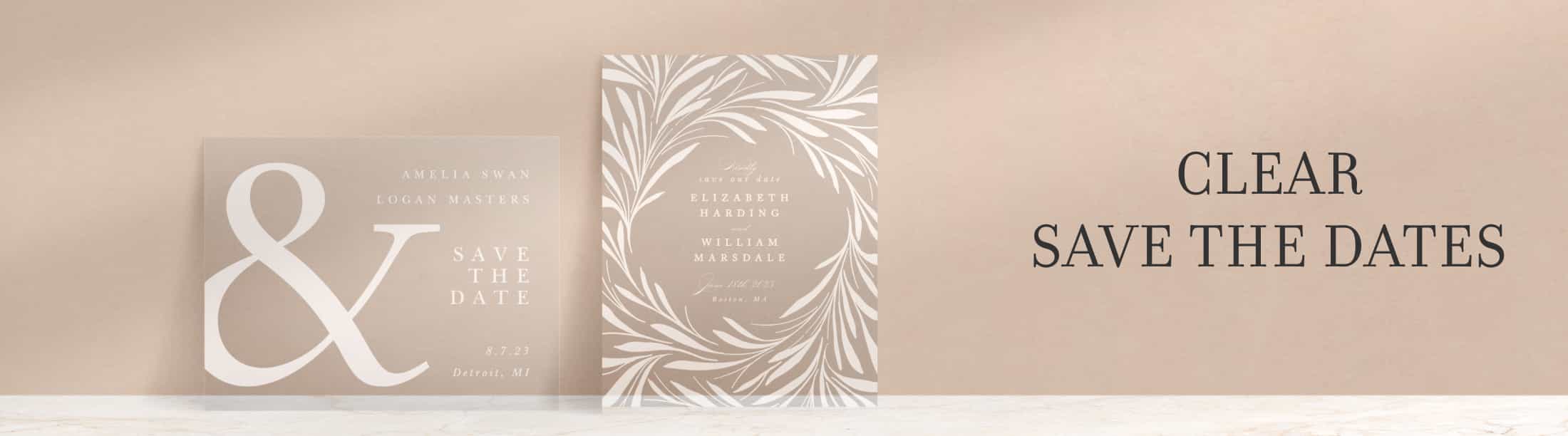 Clear Wedding Save The Date Cards | Design Instantly Online