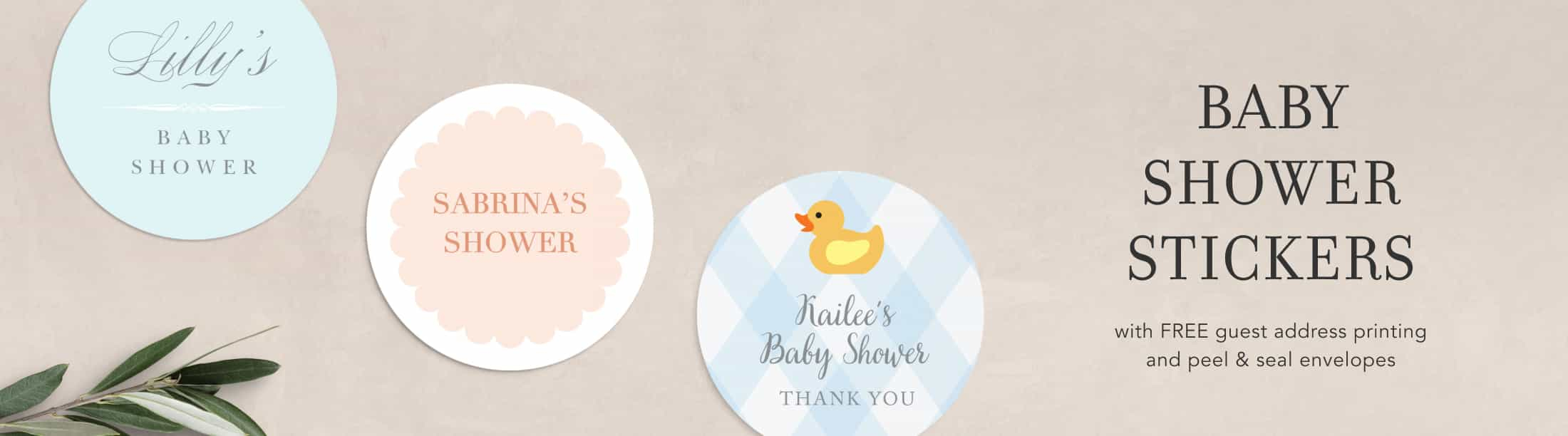Baby Shower Stickers - Stickers - Stationery, Color Gold Foil