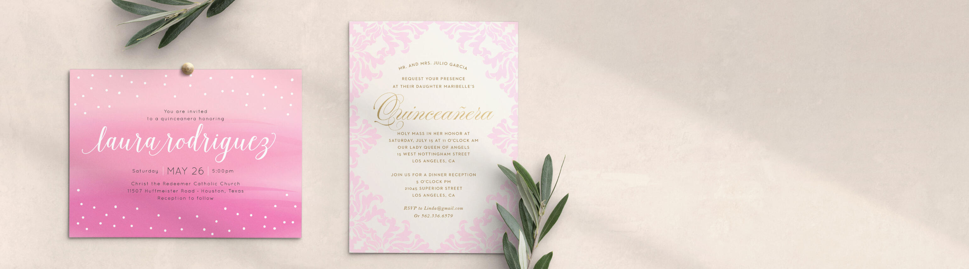 Quinceañera Invitations  Match Your Color & Style Free