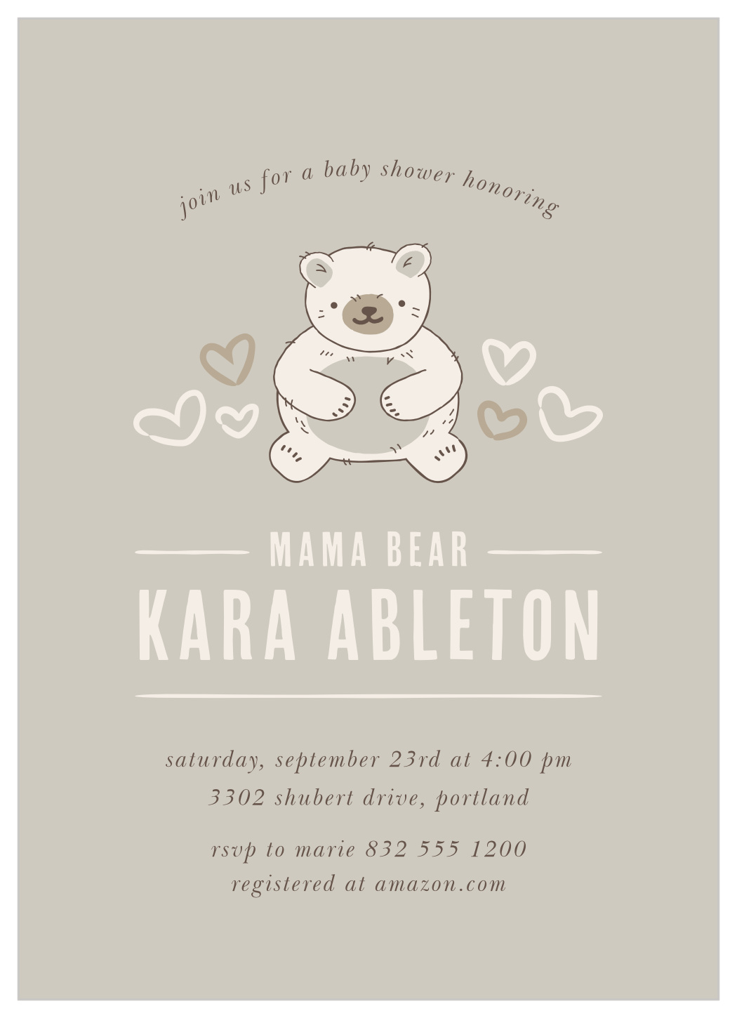 Bear baby shower store invitations