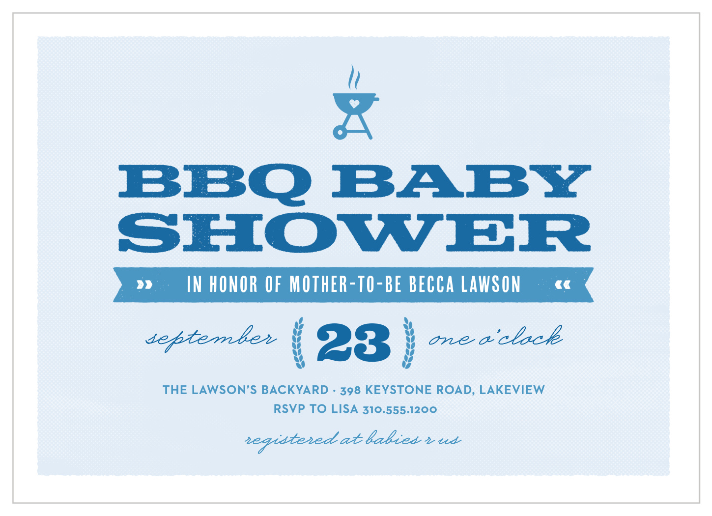 Baby store barbeque invitations