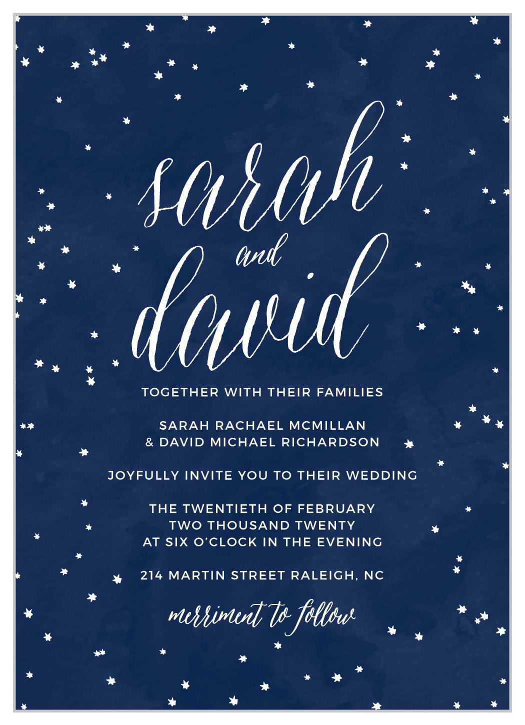 Beautiful Night Wedding Invitations by Basic Invite