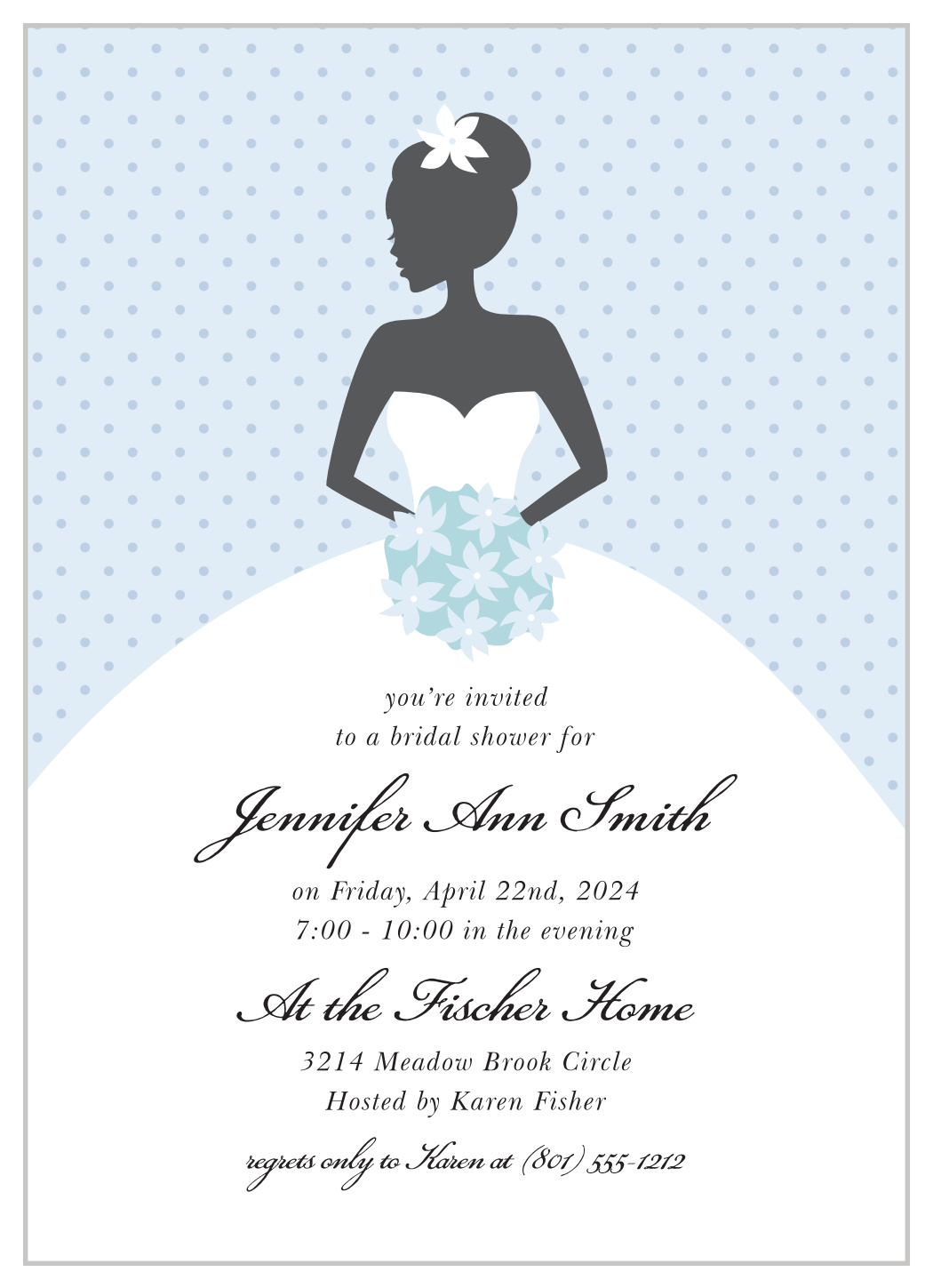 Wedding Dress Bridal Shower Invitation