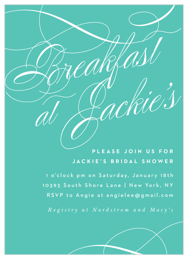 Breakfast at tiffany's clearance baby shower invitations