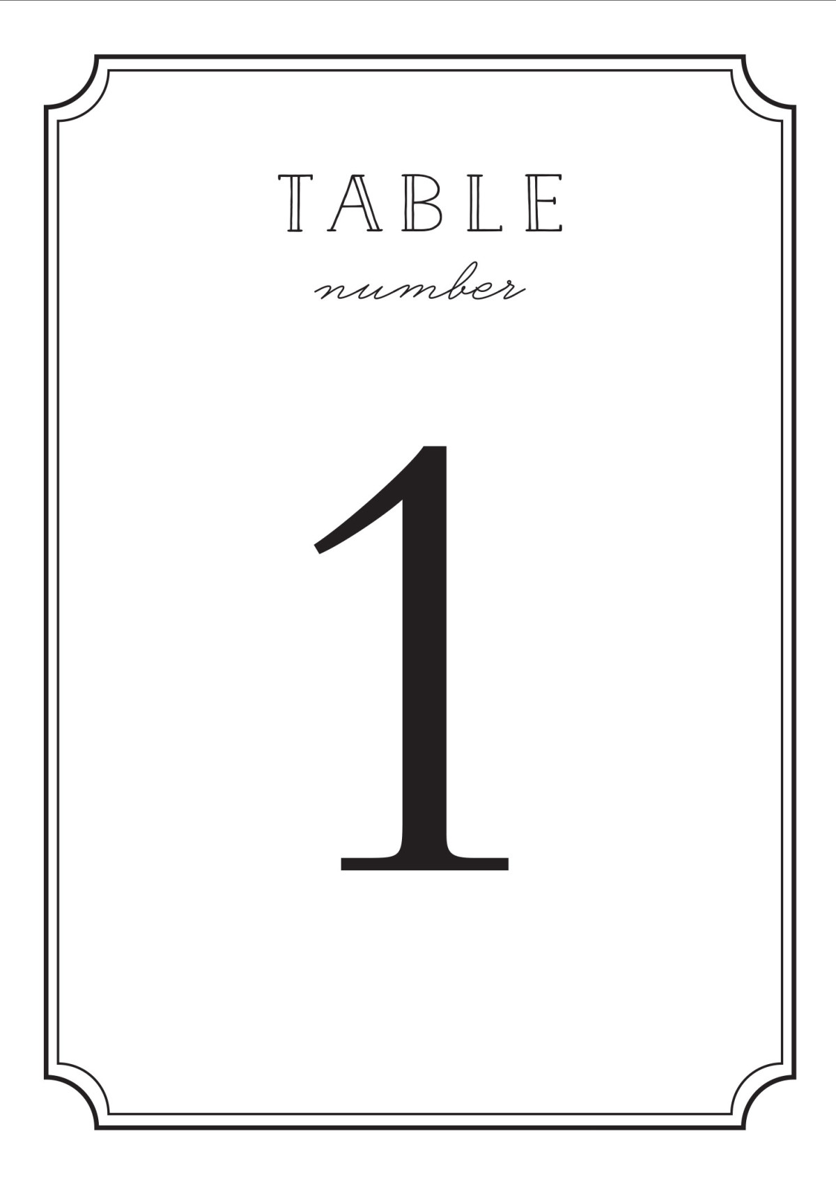 Table Numbers Templates