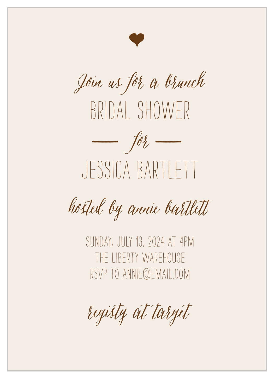 Drawn Together Bridal Shower Invitations by Basic Invite