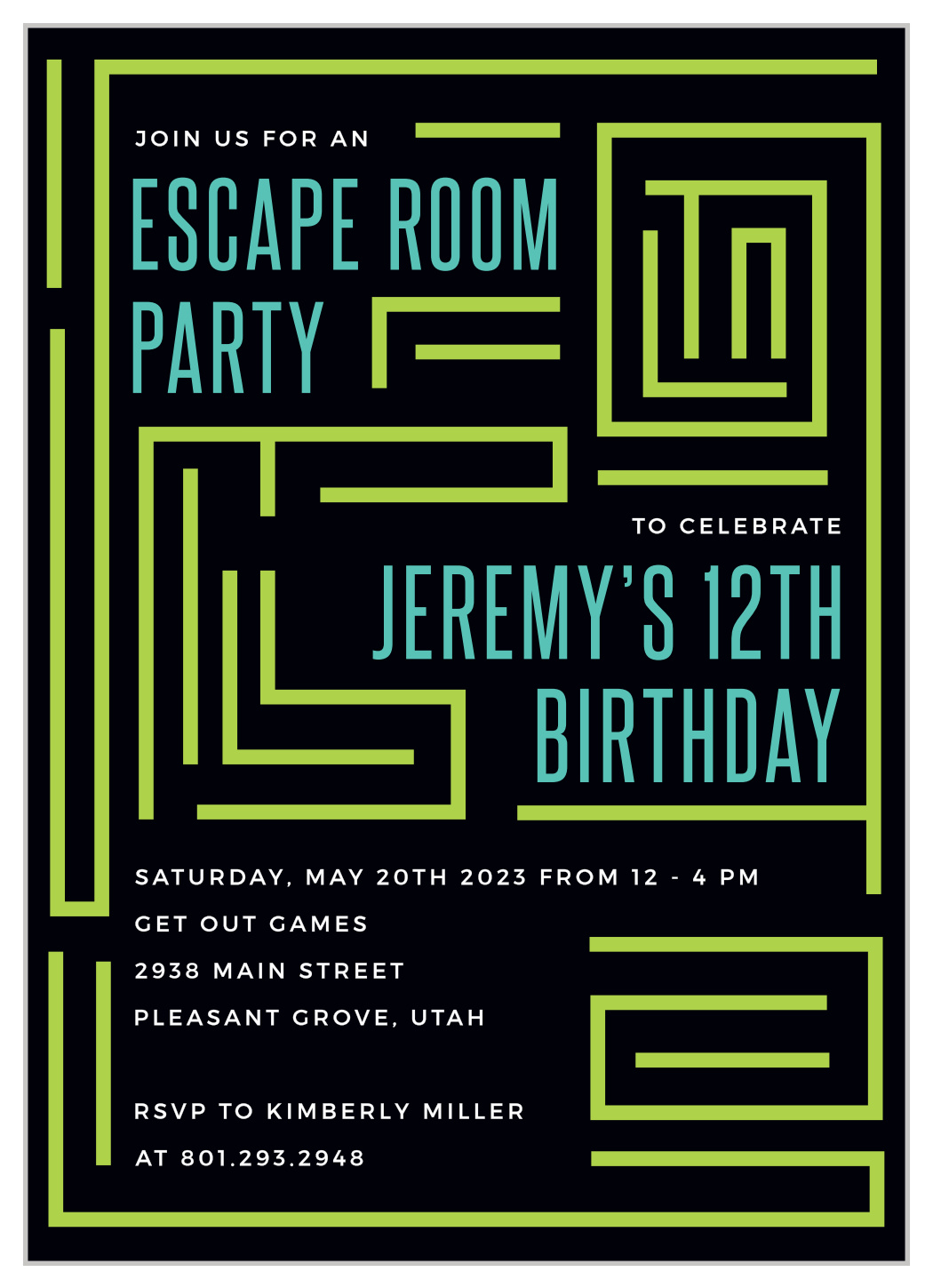 Escape Room Children's Birthday Invitations by Basic Invite
