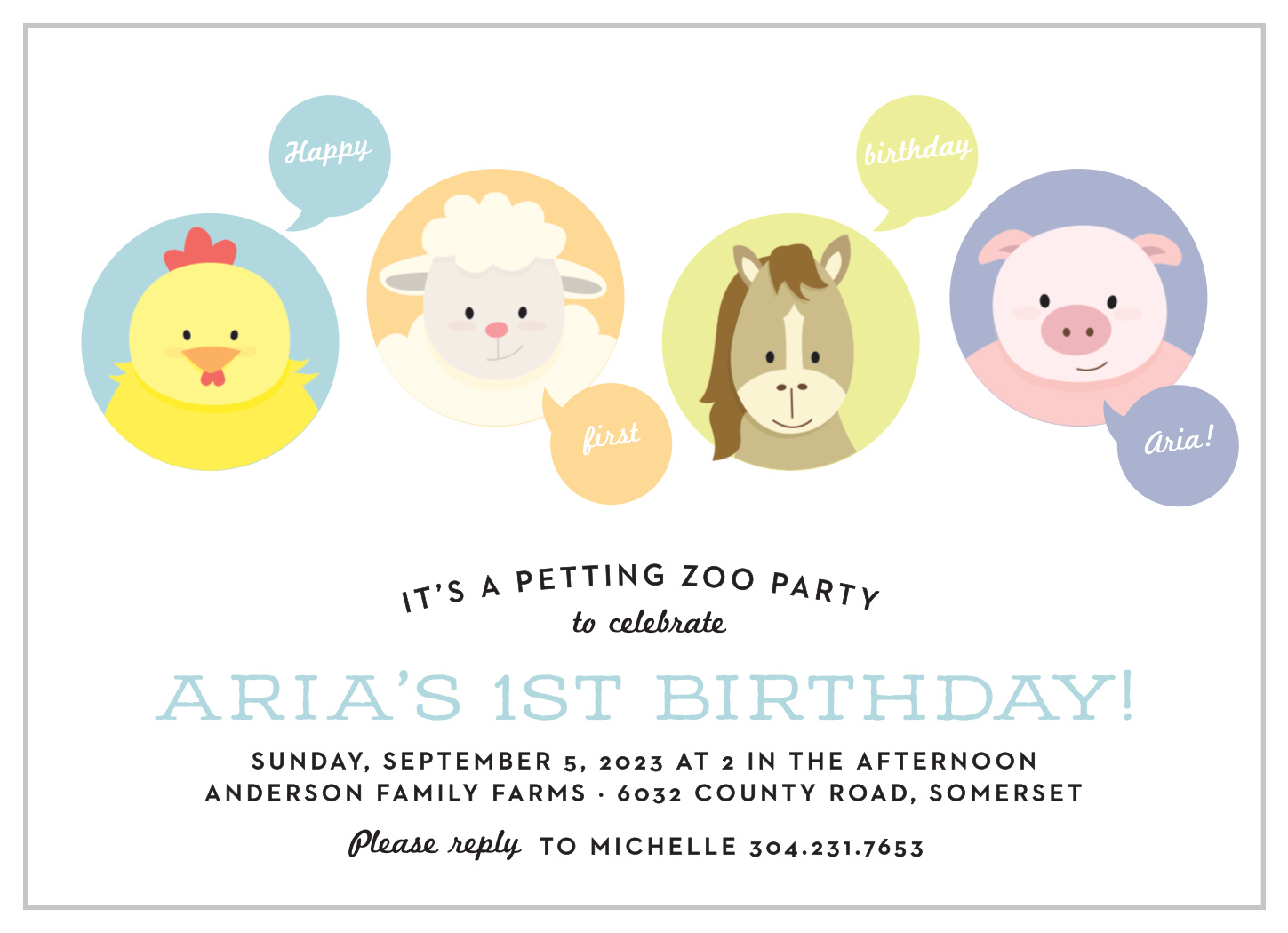Farm Frenzy First Birthday Invitations by Basic Invite