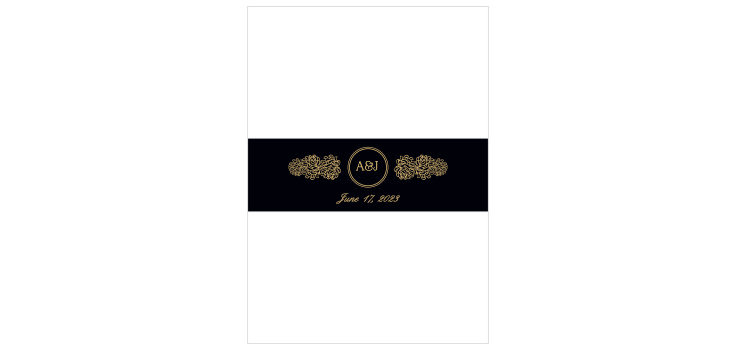 Wedding Invitation Belly Band, Gold Foil Invitation Belly Band