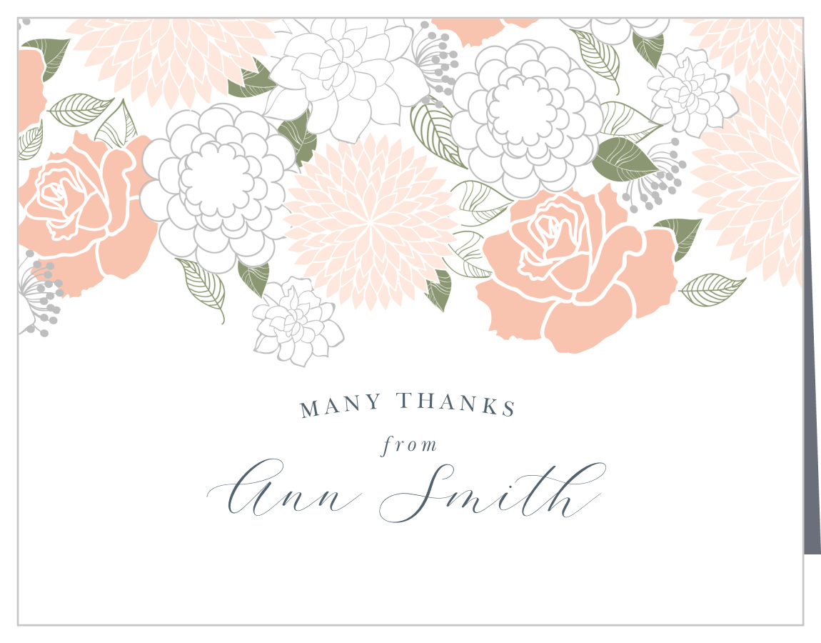 Colorful Flowers Thank You Card - Bridal Shower Stationery