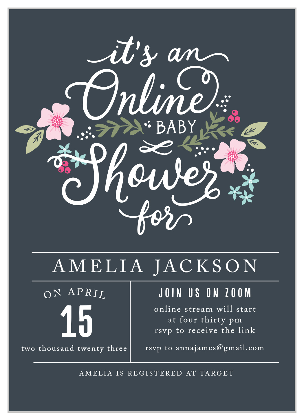 Baby shower best sale invitations card online