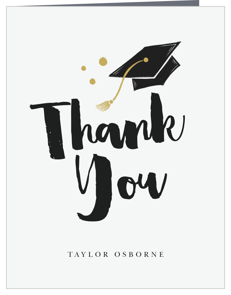 Golden Tassel Graduation Thank You Cards by Basic Invite