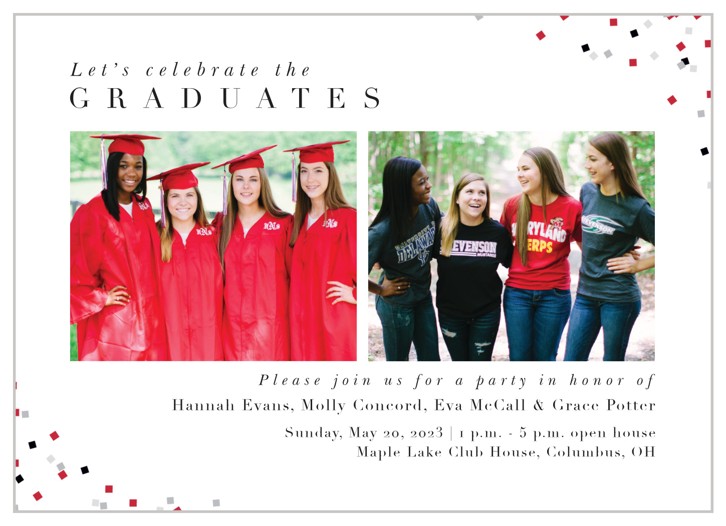 Group of Grads Graduation Invitations by Basic Invite