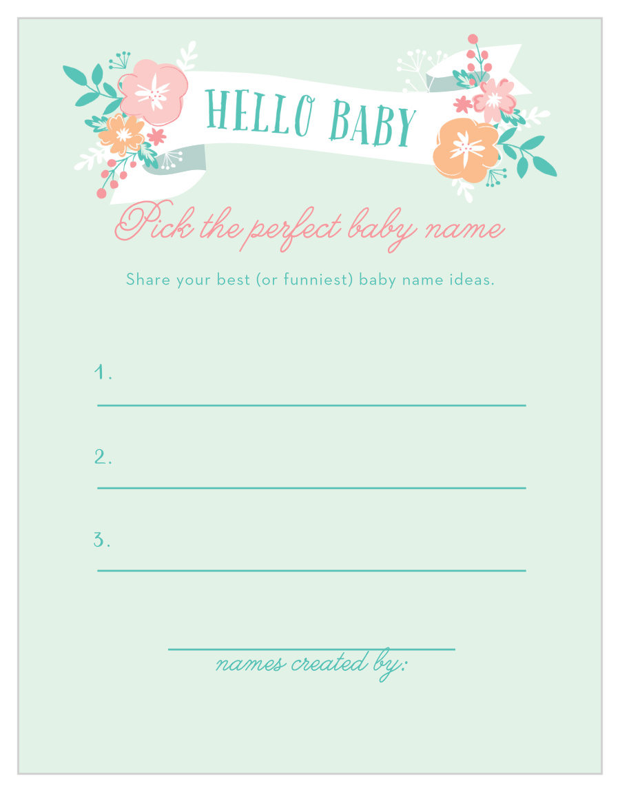 Hello Baby Baby Name Contest by Basic Invite