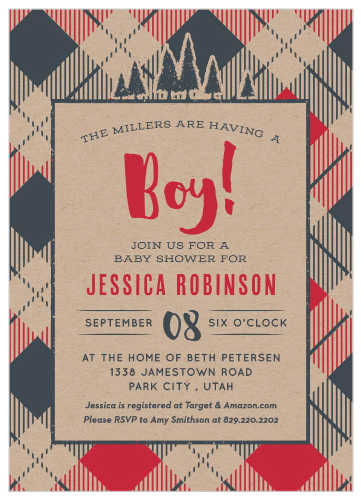 Lumberjack Invitation Free Buffalo Plaid Baby Shower Invitations