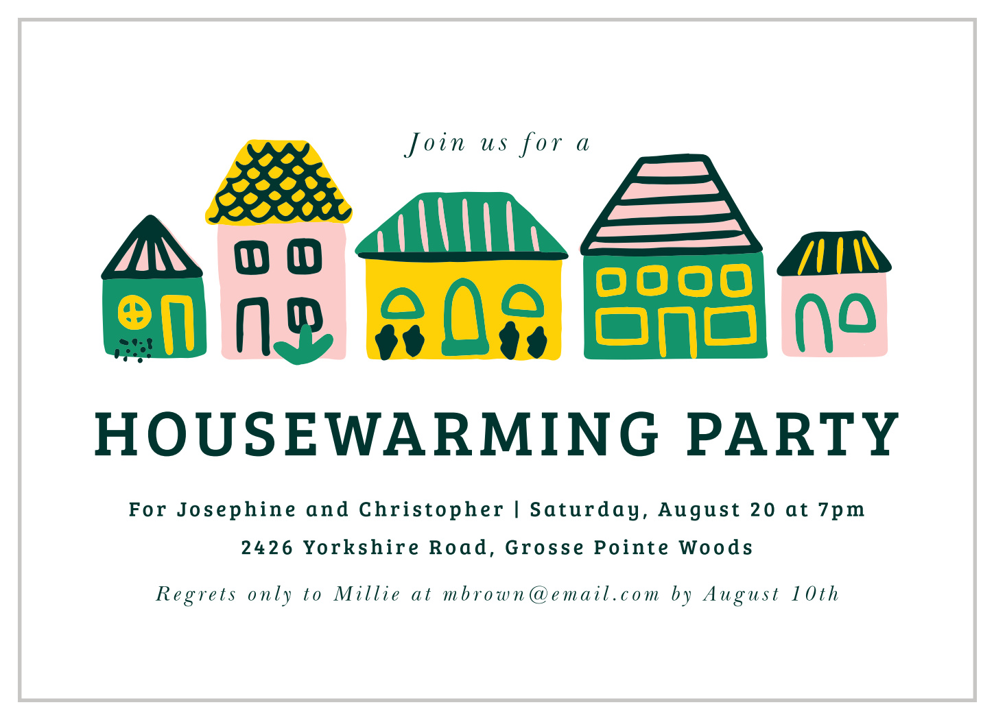 No Place Like Home Housewarming Invitation Print, Text or Email Invite 