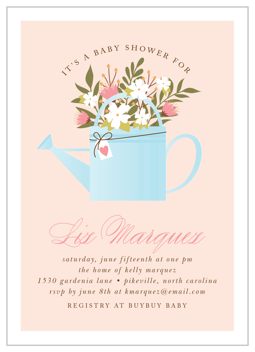 Garden baby shower store invitations