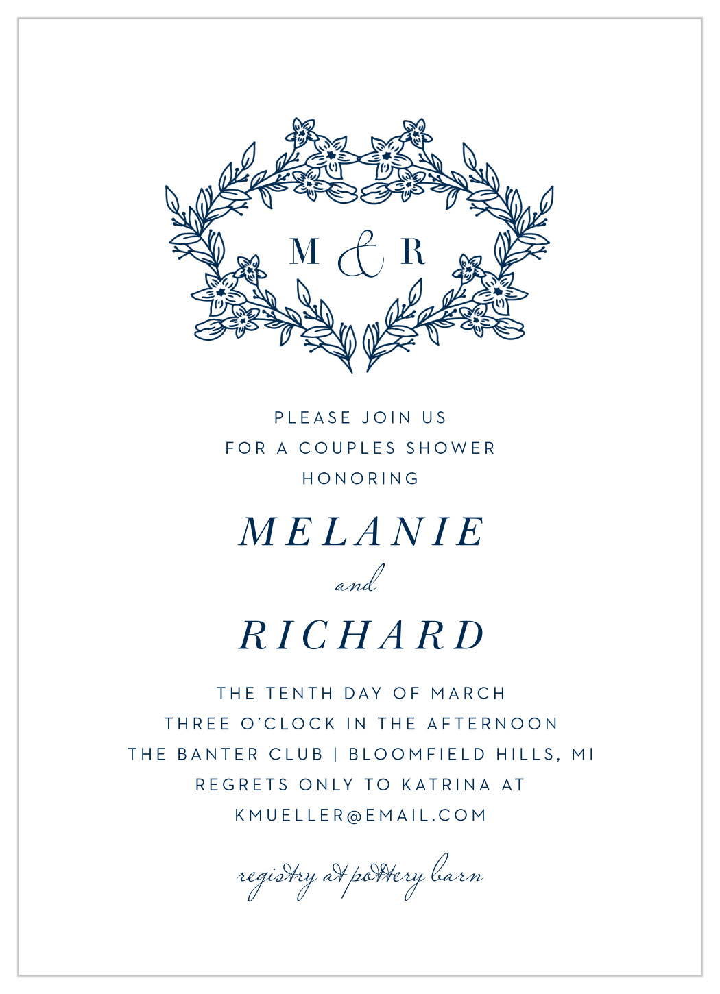 Blooming Monogram Wedding Invitations by Basic Invite